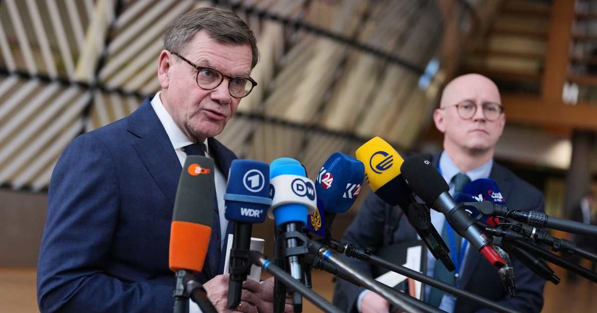Germany’s Foreign Minister Johann Wadephul said Berlin and Washington are aligned on Iran’s nuclear program and the reopening of the Strait of Hormuz (AP Photo/Virginia Mayo)