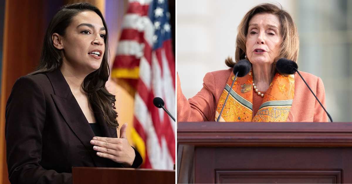 A rumor claimed Alexandria Ocasio-Cortez urged Nancy Pelosi to resign over an alleged drinking problem, sparking online mockery and speculation (Getty Images, AP Photo)
