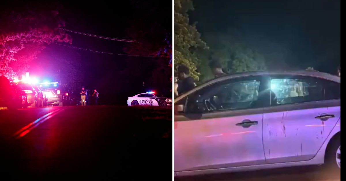 A woman told reporters at the site that her cousin and sister were shot, while a man said he was also shot in the leg but was doing well (AP Photo/Alonzo Adams, Screengtab/X @Vitamvivere)
