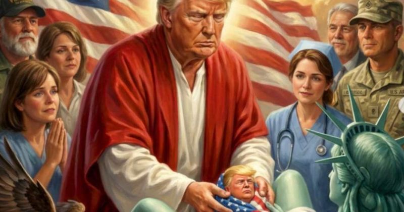 Fact Check: Did Trump post an AI image of Lady Liberty delivering a baby version of himself?