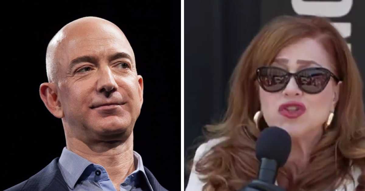 Lisa Ann Walter criticized Jeff Bezos and Lauren Sanchez Bezos during a Met Gala protest, targeting their roles as sponsors and honorary chairs (Screengrab/@thelaborforce/X, Getty Images)