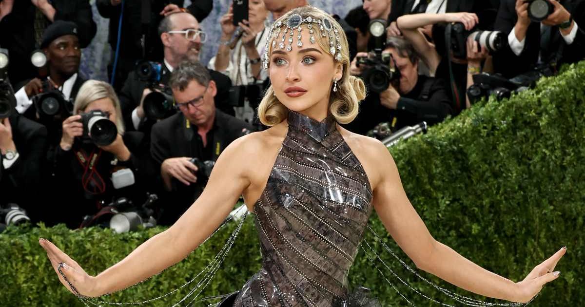 Sabrina Carpenter’s film-strip gown paid tribute to Audrey Hepburn while aligning with the Met Gala’s artistic theme (Getty Images)