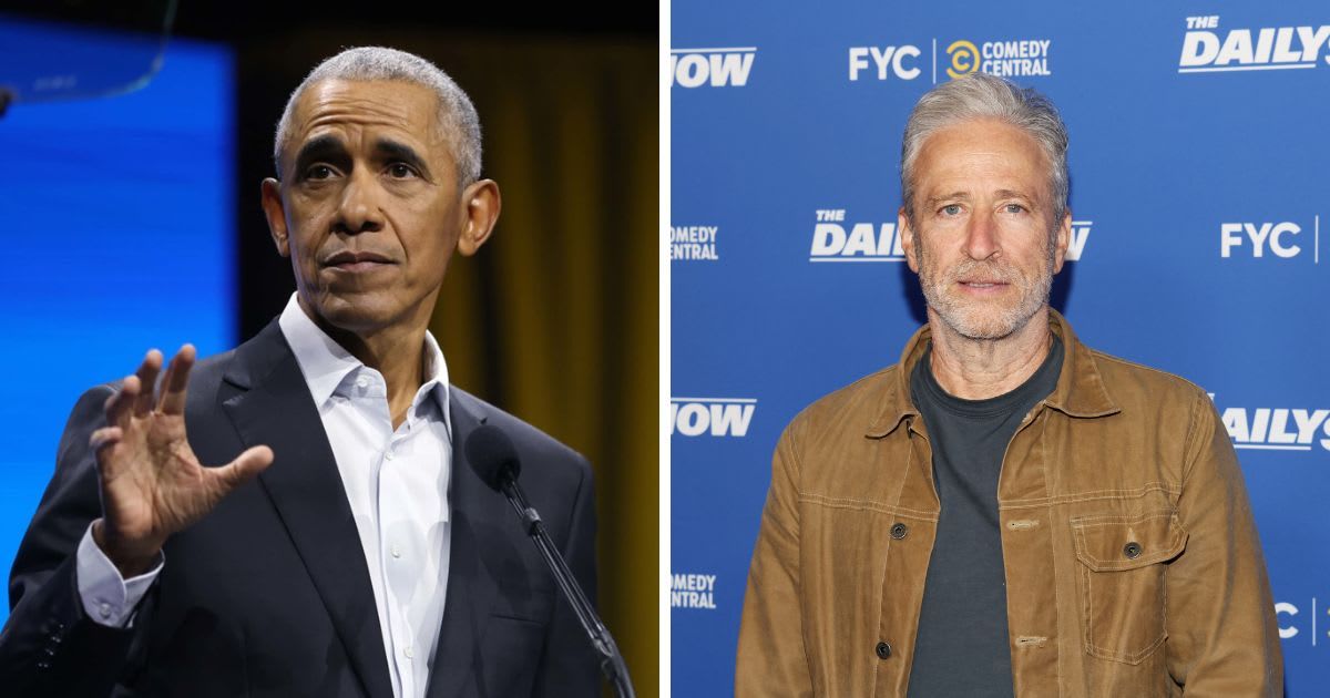 Barack Obama applauded Jon Stewart’s work but made it clear he does not want to be a frequent commentator on issues related to the Trump White House (Spencer Platt, Phillip Faraone/Getty Images)