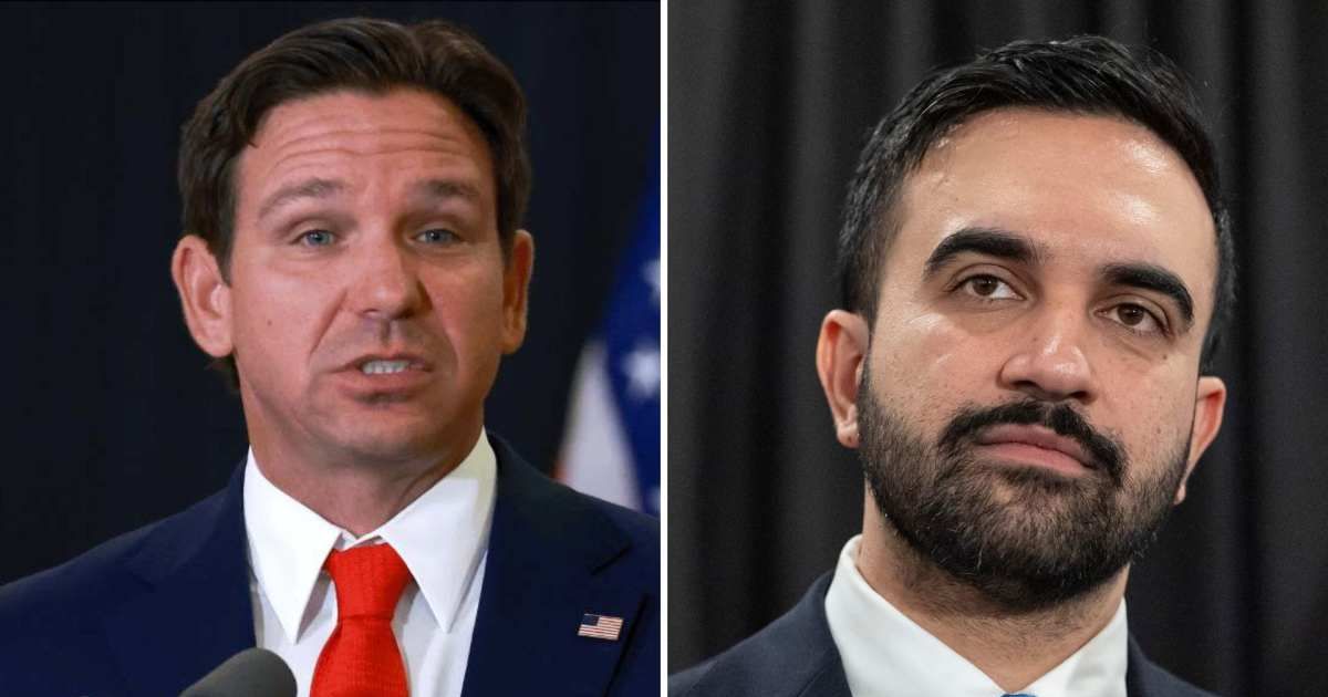 Ron DeSantis criticized high taxes in New York, Chicago, and California, saying Zohran Mamdani’s leadership is driving residents to leave for Florida (Getty Images)
