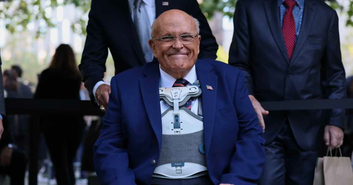 Rudy Giuliani was hospitalized after he was heard coughing on Friday, May 1, on his podcast, 'America’s Mayor Live', where he hoarsely told viewers his voice was 'a little under the weather' (Getty Images)
