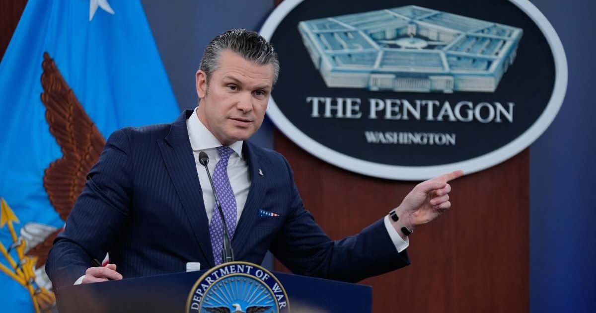 Defense Secretary Pete Hegseth said the mission is separate from the wider Iran conflict  (AP Photo/Manuel Balce Ceneta)
