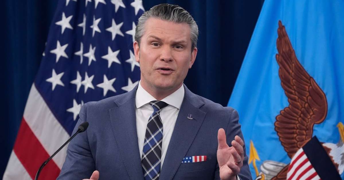 Defense Secretary Pete Hegseth rejected claims that President Donald Trump softened his position on Iran  (AP Photo/Manuel Balce Ceneta)