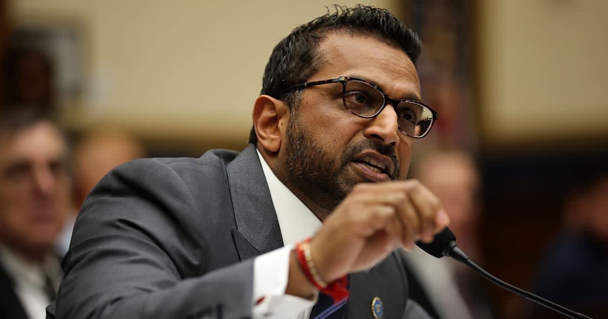 Kash Patel says the FBI arrested 40,000 violent criminals in 2025, describing it as a 112% jump in arrests year over year (Getty Images)