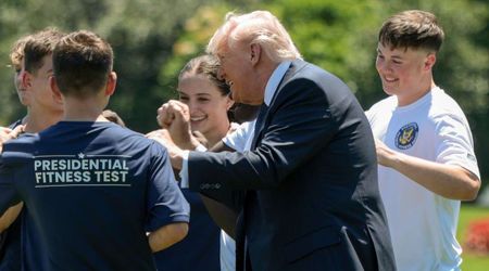 Trump teaches students his signature ‘YMCA’ fist-pump dance at White House fitness event
