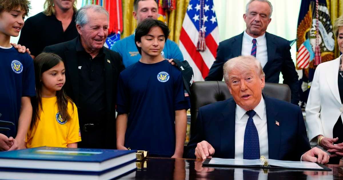 President Donald Trump speaks before signing a proclamation in the Oval Office at the White House, Tuesday, May 5, 2026, in Washington (AP Photo/Jacquelyn Martin)