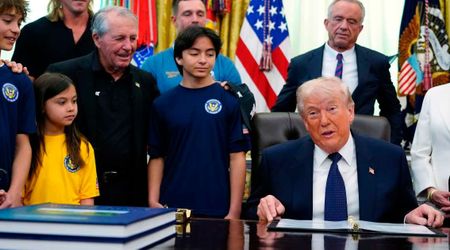 Trump launches rant against trans athletes while addressing children in Oval Office