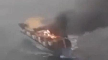Fact Check: Does the viral video show ship hit by Iranian missiles in Hormuz?