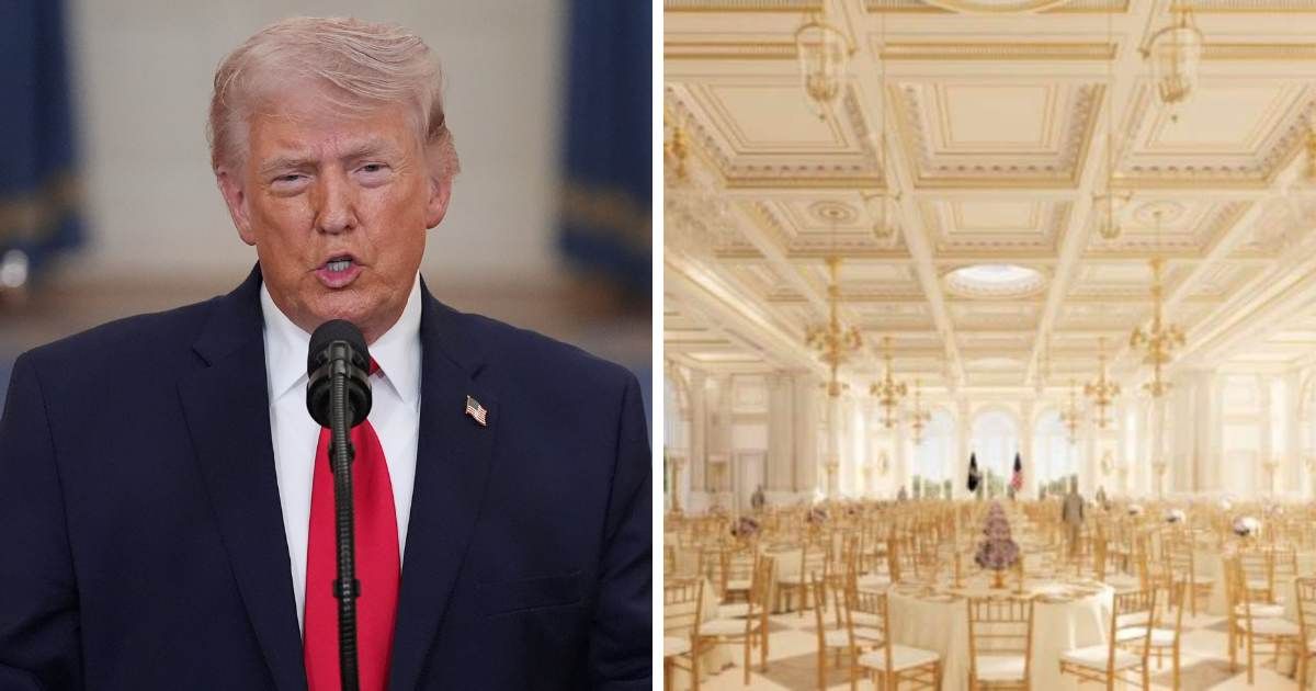In a Truth Social post, Trump said the ballroom planned for the east side of the White House is now nearly twice the size of the original proposal (AP Photo, White House. gov)
