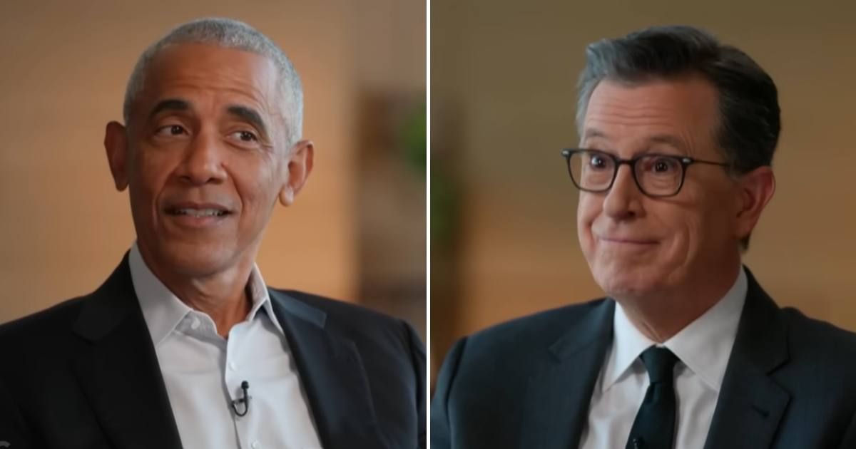 Former President Barack Obama told Stephen Colbert that he believed the late-night host could 'perform significantly better than some folks we've seen' as president (Screengrabs/ Late Night with Stephen Colbert/ YouTube) 