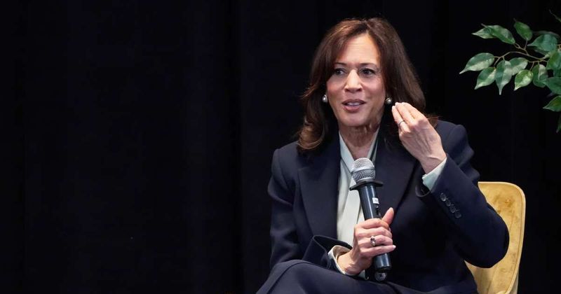 Kamala Harris cheered after calling Trump’s Iran war stance ‘bull****’ at fiery public appearance