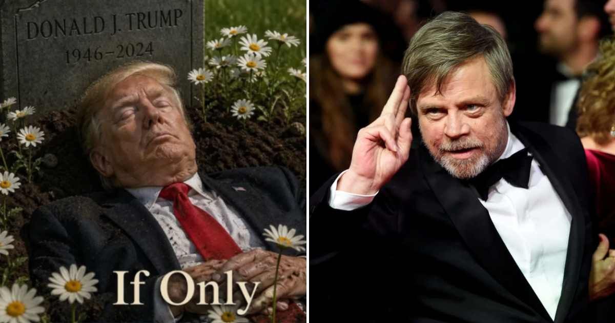 The White House condemned actor Mark Hamill over a death image of President Donald Trump, warning that such rhetoric fueled violence (@RapidResponse/X, Getty Images)