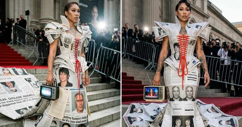 Fact Check: Do these images show Laree Chante at 2026 Met Gala in a dress with Epstein headlines?
