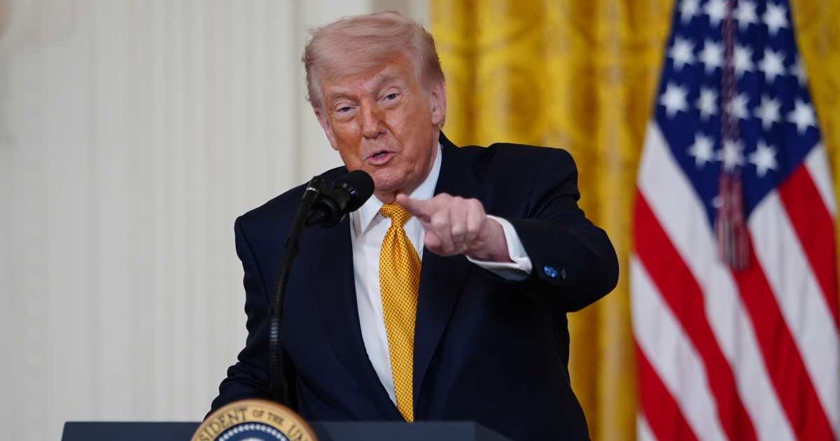 President Donald Trump speaks during an event for military mothers in the East Room of the White House, Wednesday, May 6, 2026, in Washington (AP Photo/Julia Demaree Nikhinson)