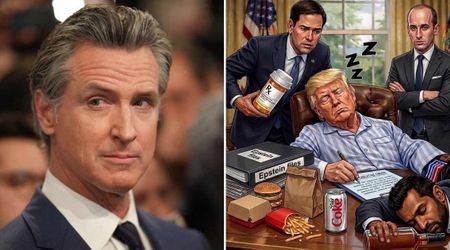 Newsom attacks Trump with satirical AI image featuring ‘Epstein Files’ and ‘Dementia Don’ caption