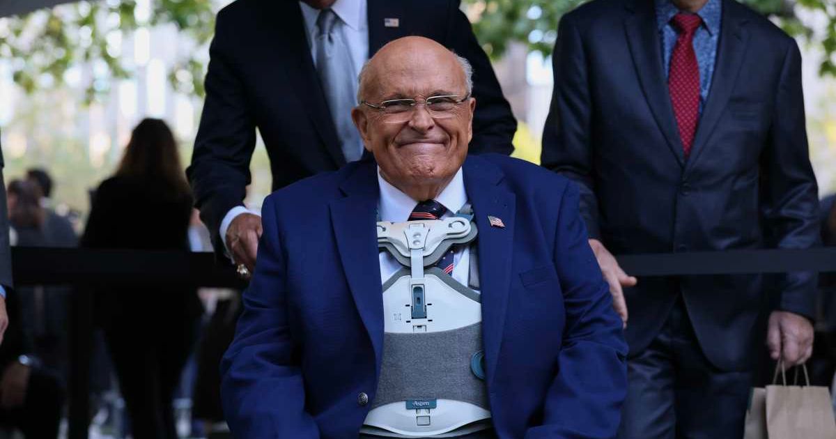Dr Jacqueline Moline said Rudy Giuliani’s pulmonary condition may be linked to toxic air exposure at Ground Zero after 9/11 (Michael MSantiago/Getty Images)
