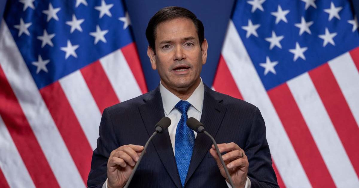 Speaking from Rome, Secretary Marco Rubio rejected claims of a strategic pullback and confirmed US naval forces are still authorized to respond to attacks in the Strait of Hormuz (Photo by Janos Kummer/Getty Images)