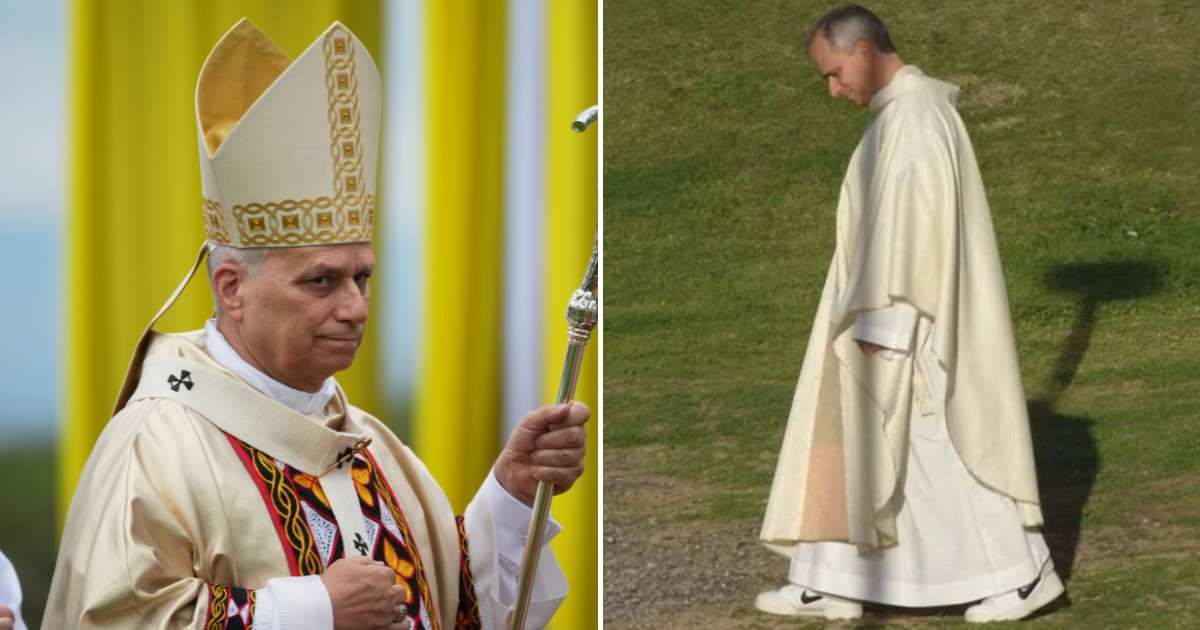 Viral photo claims to show Pope Leo XIV wearing Nike sneakers (AP Photo, @Dexerto/X)
