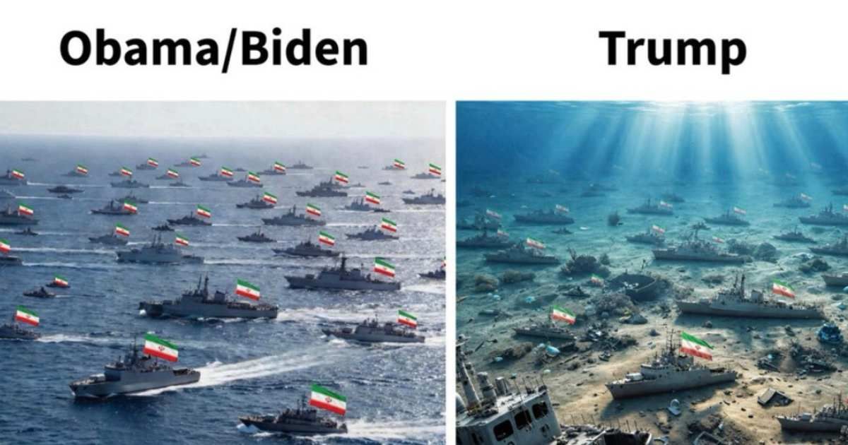 Donald Trump shared an AI image claiming Iran grew stronger under Barack Obama and Joe Biden but weakened under his leadership (@realDonaldTrump/Truth Social)