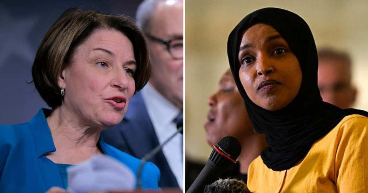A rumor claimed that Minnesota Sen Amy Klobuchar had withdrawn her endorsement of Ilhan Omar after an alleged independent investigation linked Omar to billions of dollars in Medicaid fraud in Minnesota (Getty Images)