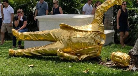 Fact Check: Was Trump’s gold statue at the Florida golf course vandalized?