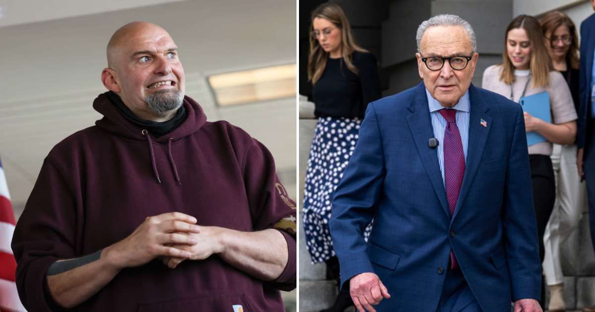 A social media rumor claims John Fetterman called Chuck Schumer unfit for his role (Getty Images, AP Photo)