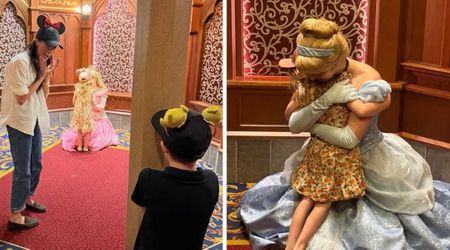 Princess Lilibet meets Cinderella as Meghan Markle and Doria Ragland pose with Mickey at Disneyland