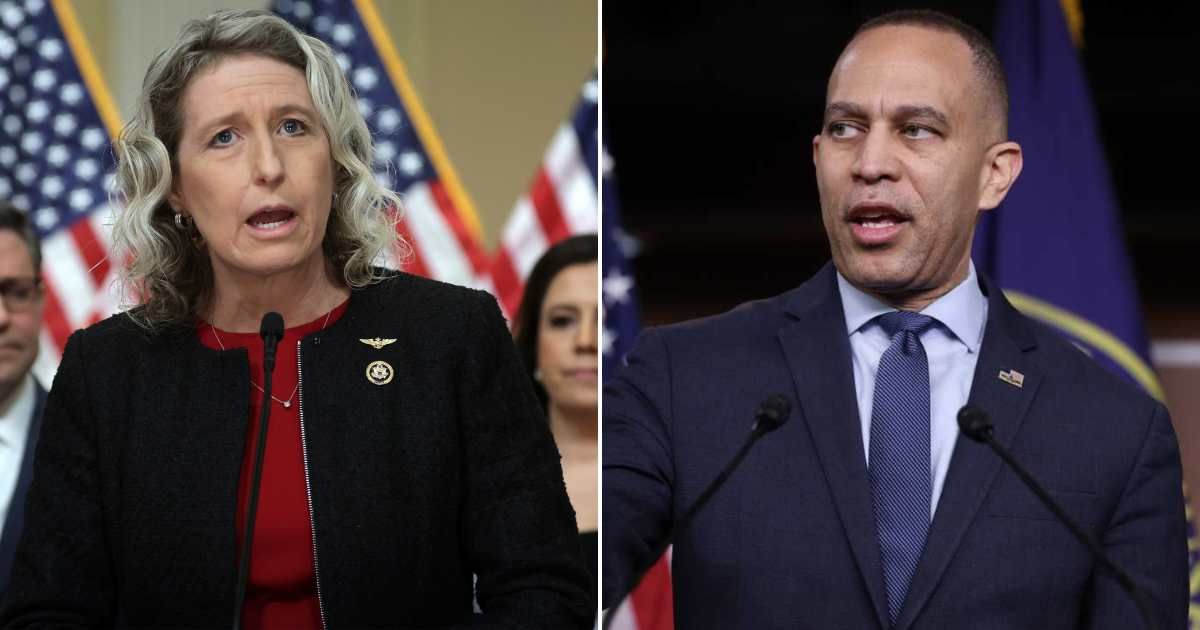 Jen Kiggans said she did not condone the language used and claimed she was only agreeing that Hakeem Jeffries should stay out of Virginia (Getty Images)