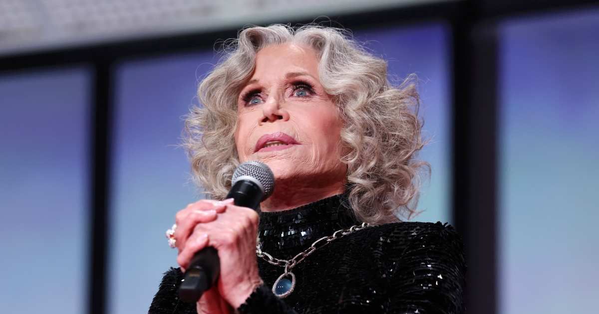 Jane Fonda speaks on stage during the opening ceremony of the 79th annual Cannes Film Festival in Cannes (Getty Images)