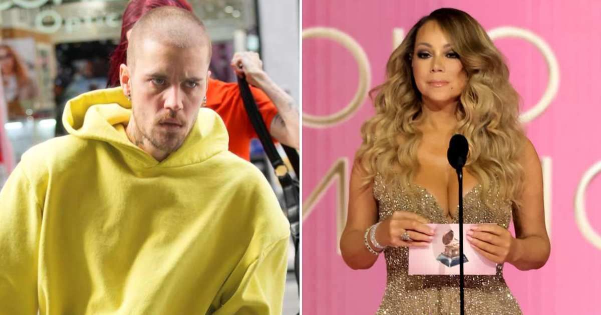 An X user shared a screenshot claiming Justin Bieber accused Mariah Carey of killing her mother and sister for the Illuminati (Getty Images)