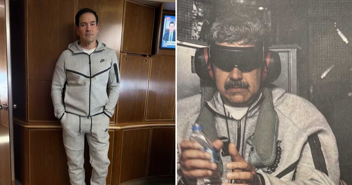 Marco Rubio was seen wearing the same outfit as Nicolas Mauduro (@StevenCheung47,@WhiteHouse/X)