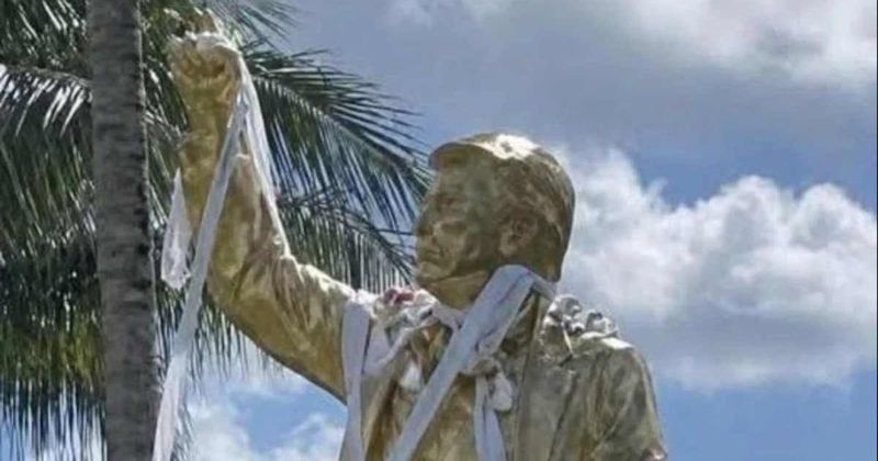 Fact Check: Was Trump's statue in Miami vandalized with toilet paper and trash?