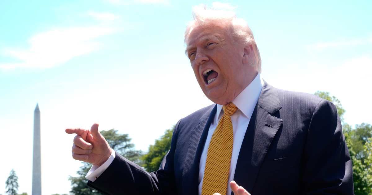 President Donald Trump speaks with reporters as he leaves the White House for travel to Beijing, Tuesday, May 12, 2026, in Washington, to meet with China's President Xi Jinping (AP Photo/Manuel Balce Ceneta)