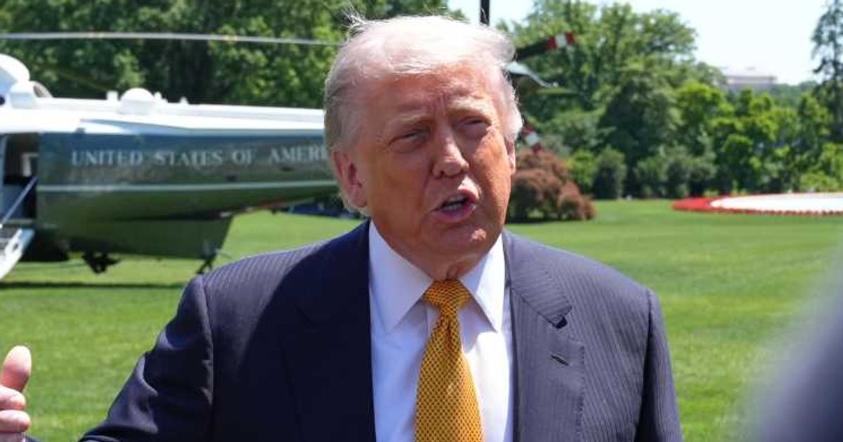 President Donald Trump talks with reporters as he departs the White House for travel to Beijing, Tuesday, May 12, 2026, in Washington, to meet with China's President Xi Jinping (AP Photo/Jacquelyn Martin)