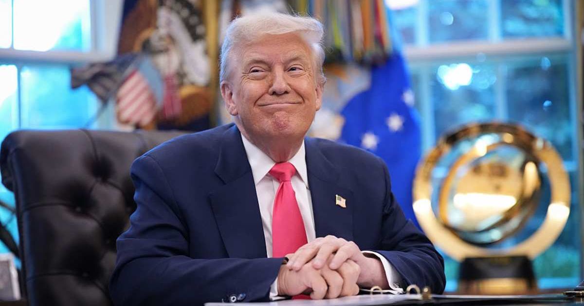 A viral rumor claimed that President Donald Trump posted an image depicting a world map covered in American flags, labeling it the '243rd State' (Andrew Harnik/Getty Images
