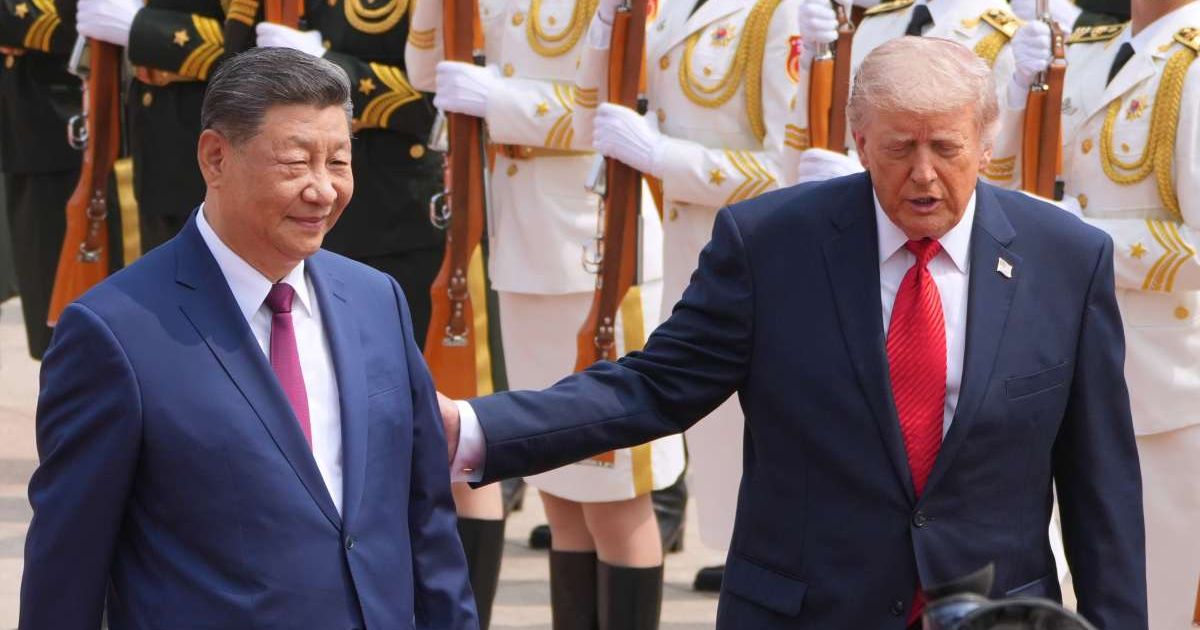 Trump thanked President Xi Jinping for a warm welcome in Beijing and claimed that he and Xi share the longest and strongest relationship of any US and Chinese presidents in history (AP Photo/Mark Schiefelbein)