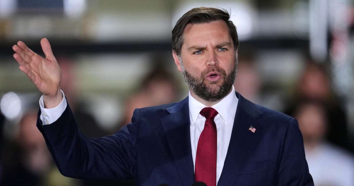 Vice President JD Vance joked that dead Americans receive benefits and 'vote for Democrats', prompting laughter during Maine speech (AP Photo/Paul Sancya)