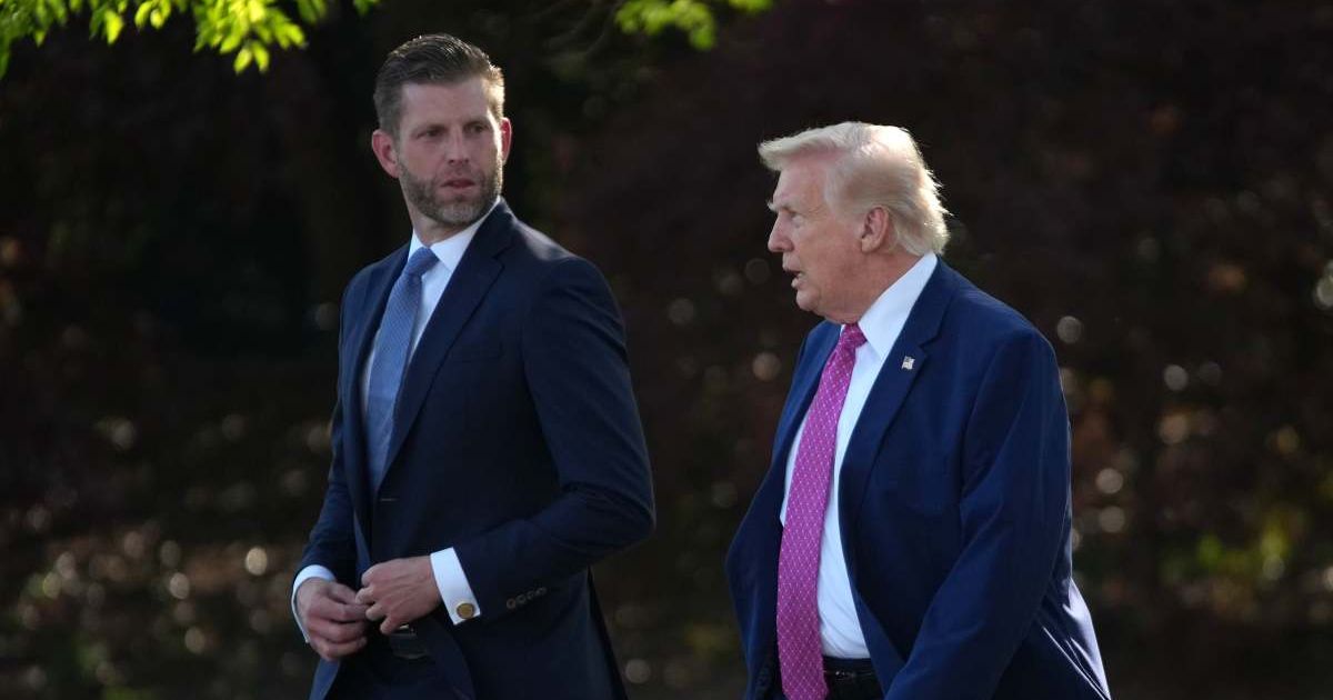 Eric Trump opened up about how his father, Donald Trump, remained positive despite being found guilty on all 34 felony counts in the hush money case (Andrew Harnik/Getty Images)