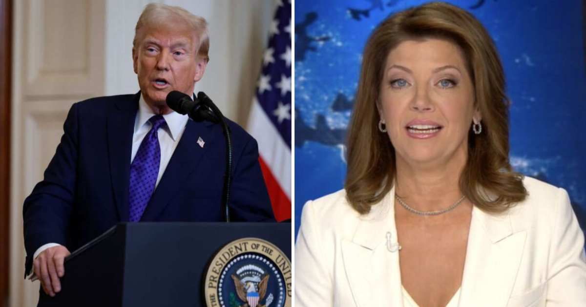 Trump took aim at veteran CBS News correspondent Norah O'Donnell during a wide-ranging interview with Sean Hannity (Getty Images, Screengrab/X/@gatewaypundit)