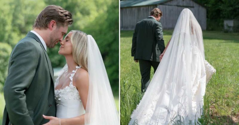 Lainey Wilson and Devlin 'Duck' Hodges marry in 'dream' waterfall cave wedding in Tennessee