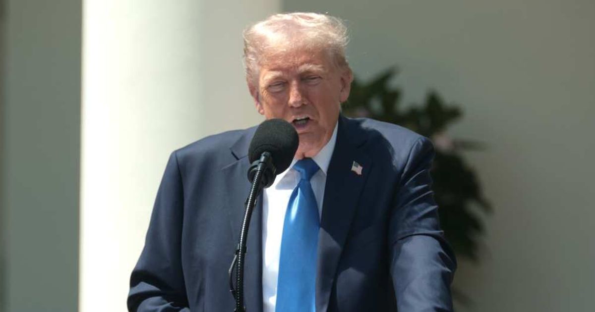 Posts online allege that President Donald Trump is considering making Mandarin Chinese a second language in all US schools (Alex Wong/Getty Images)