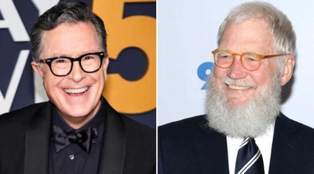 David Letterman and Stephen Colbert get revenge on CBS as furniture is tossed off rooftop during stunt