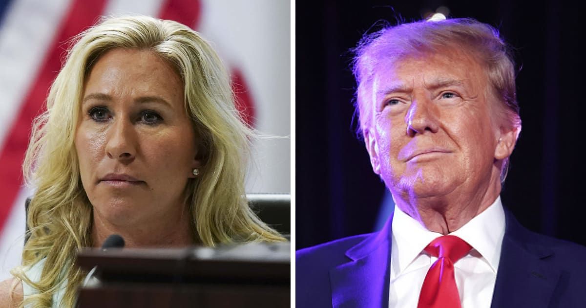 Marjorie Taylor Greene rebuked President Donald Trump over his defense of Chinese students in US universities, calling the position unacceptable for Americans (Getty Images)