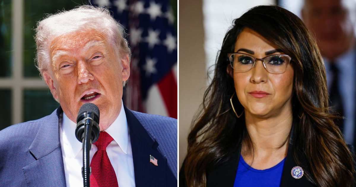 Lauren Boebert, on Saturday, May 16, reaffirmed her complete allegiance to the America First movement despite Donald Trump's threat to withdraw his endorsement (Anna Moneymaker/Getty Images, AP Photo/Jacquelyn Martin)