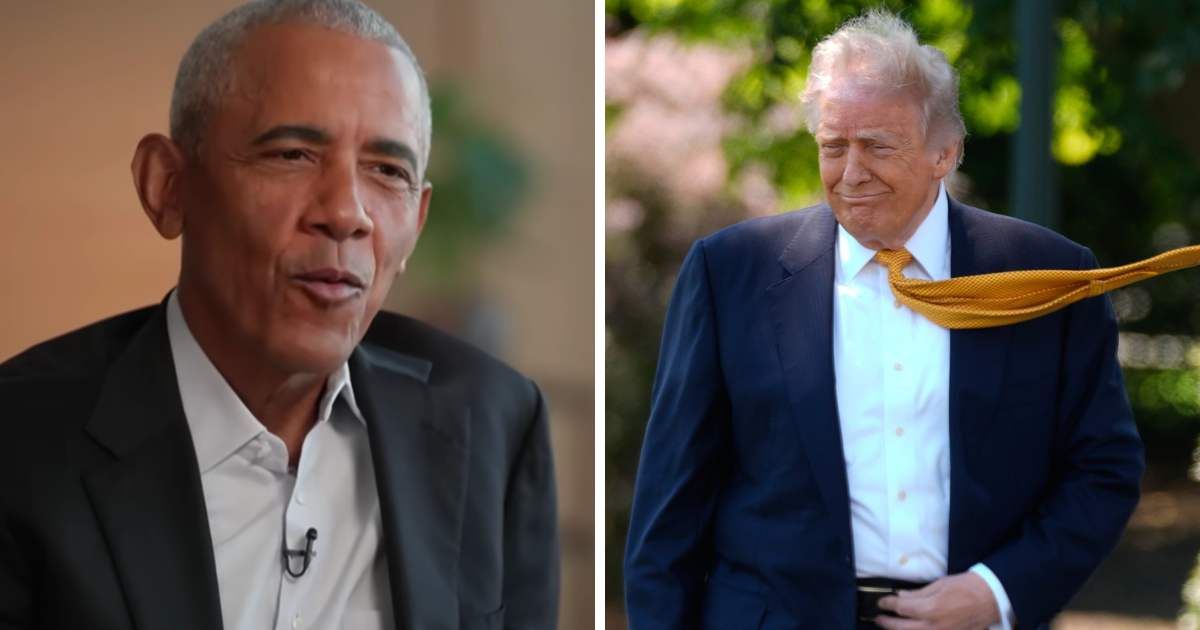A viral post claimed Barack Obama called Donald Trump 'mindless' while defending the Iran nuclear deal and criticizing military escalation  (@_InfoGram_/X and Getty Images)
