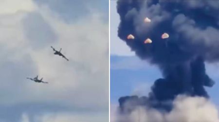 Dramatic video captures pilots ejecting seconds before fighter jets crash at Idaho show